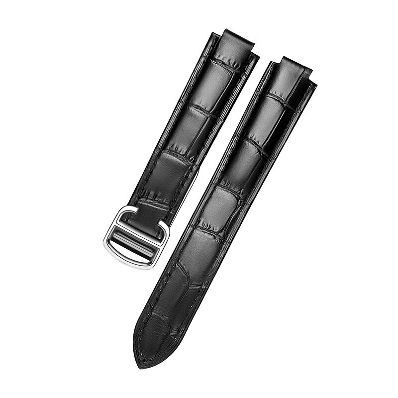 Fashionable Cartier watch strap Cartier blue balloon strap for men and women genuine leather strap blue balloon strap folding buckle black silver buckle 12.20mm