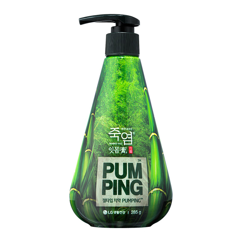 Bamboo salt LG Paibin push-on toothpaste 285g*1 bottle fresh mint refreshing taste reduces tooth stains and cleans the mouth