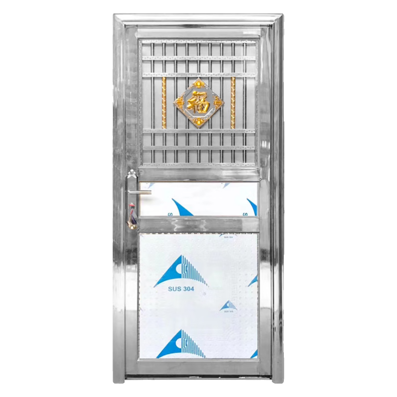 Qilicai 304 stainless steel door single door balcony door flat frame door courtyard door rental door utility room door project simple door 800*2000 outward opening left lock