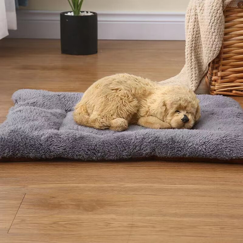 Panda Rabbit Cat and Dog Mat Autumn and Winter Soft Imitation Rabbit Velvet Cat and Dog Mat Cat Nest Dog House Mat Color Random 80cm*60cm