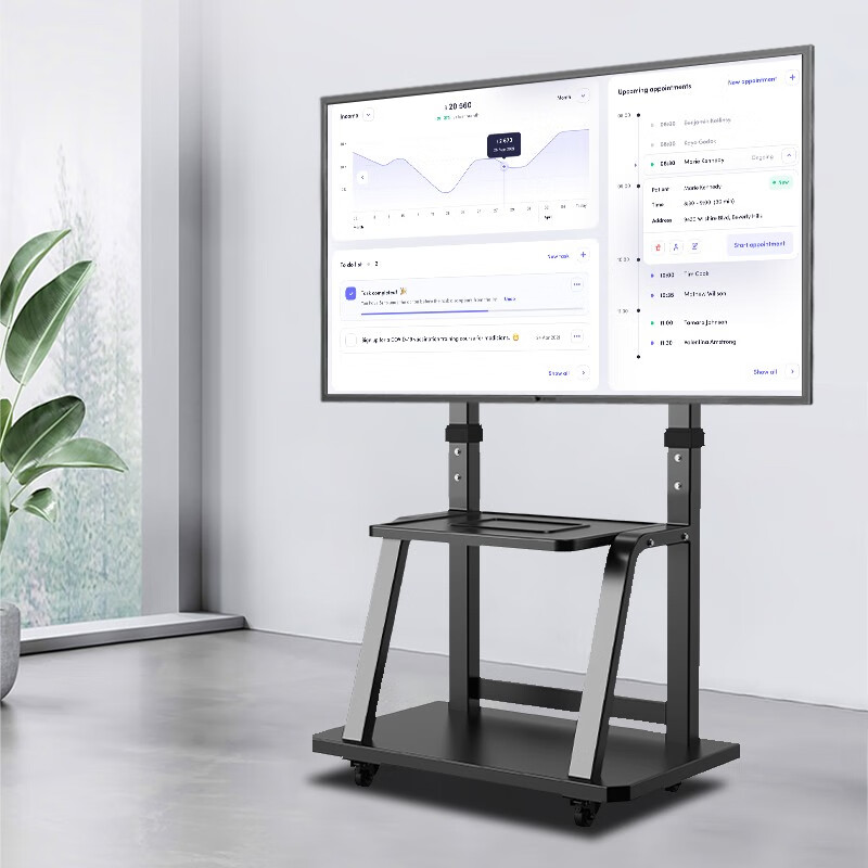 Beishi Mobile TV Bracket (32-100 inches) Universal Floor-standing TV Mount TV Cart Video Conferencing Display Mobile Cart Floor-standing TV Bracket 60-120 inches Double the load-bearing capacity Special for large screens