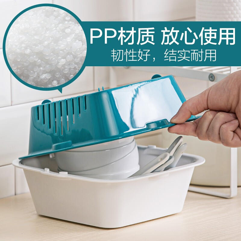 Camellia storage basket, double-layer vegetable washing basket, multi-functional water filter basket, fruit basket, fruit and vegetable drain basin, vegetable sieve, large, medium and small, random colors, 3-piece set 2L