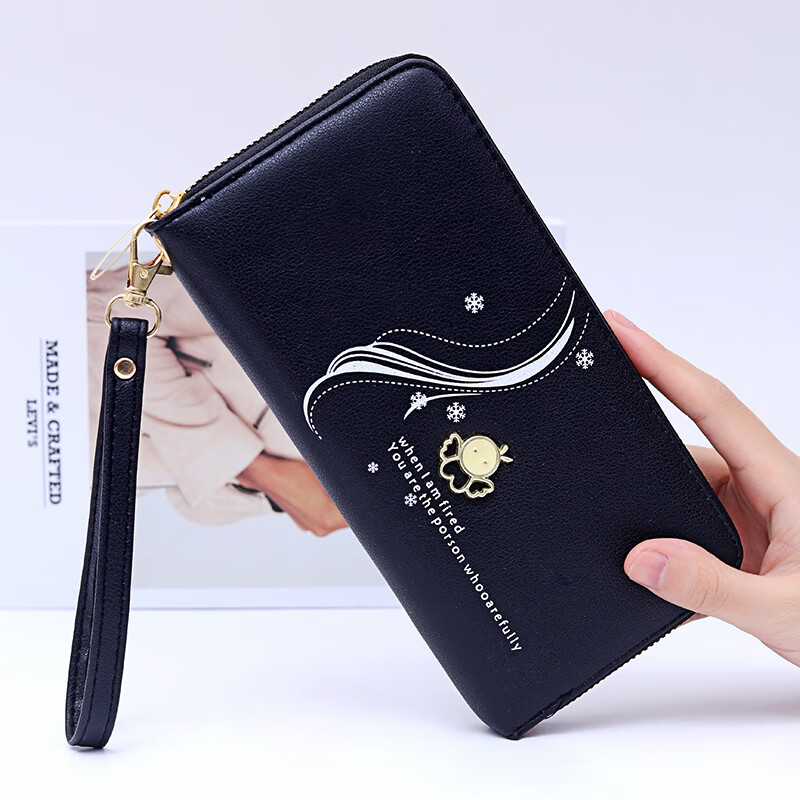 Kuqi Kangaroo Qixi Wallet Women's Long Simple Fashion Zipper Bag Can Hold Mobile Phone Clutch Bag Mom Bag Large Capacity Wallet Burgundy Liuhua Wallet