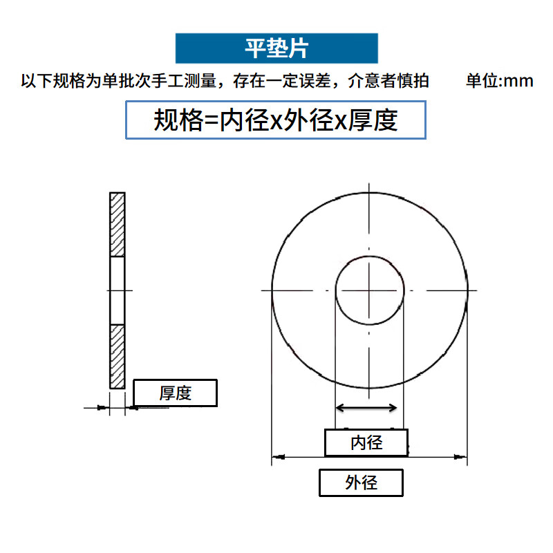 Jinggong (JINGGONG) M8-M10 304 stainless steel flat washer round screw washer metal flat washer thickened and enlarged meson M8*40*2 (10 pieces)