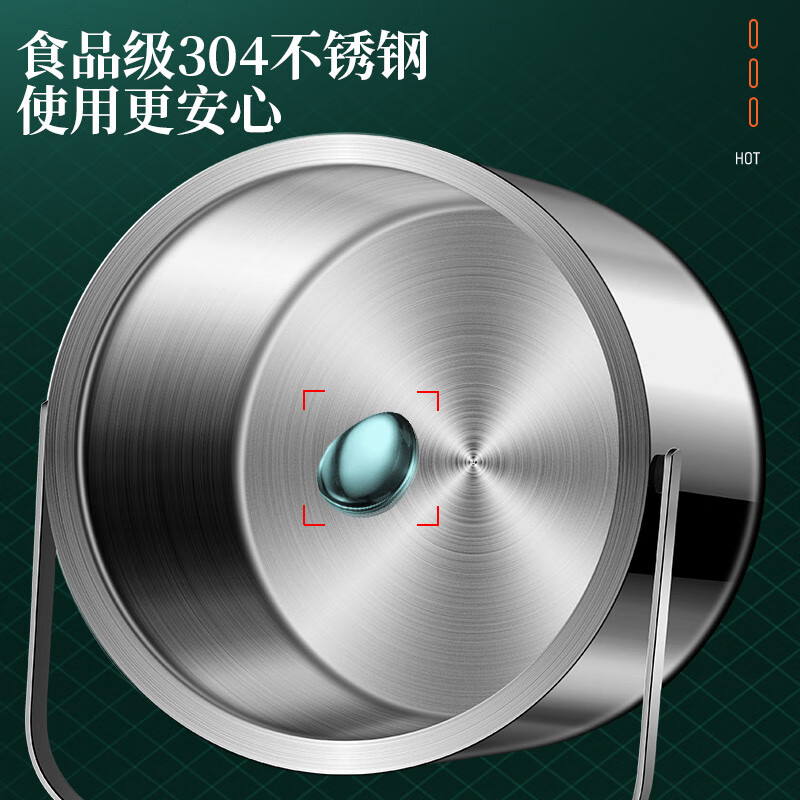 Chu'anbao 304 stainless steel ice bucket commercial ice bucket extra long cold-proof red wine bucket refrigerated ice storage bucket 304 double-layer ice bucket large with ice clip