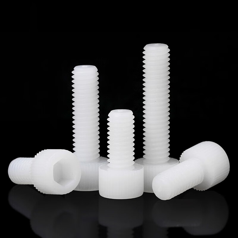 JINGGONG Nylon hex socket screws Plastic cup head screws Plastic hex socket screws Insulation screws M4*12 (50 pieces)