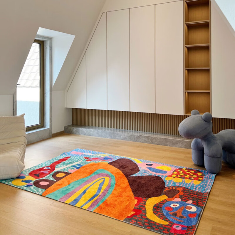 Rinoart artist limited edition Madam Mai’s original rainbow ear color carpet 140CM 200CM