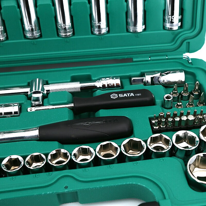 SATA 60-piece 12.5MM series car repair Dafei fast ratchet plate glove sleeve set auto repair tool set 09007