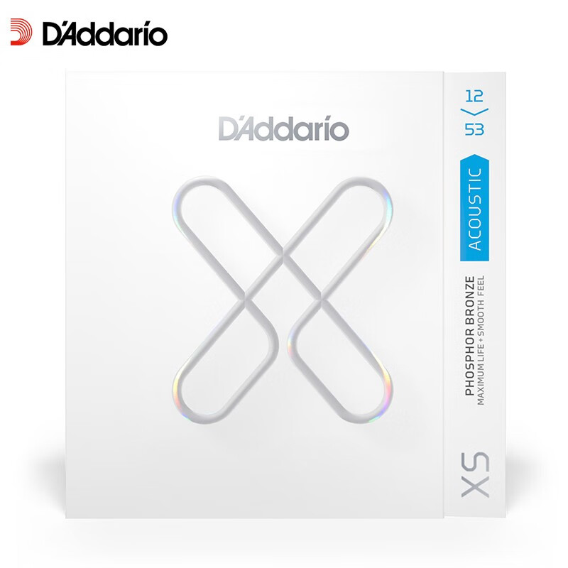 D Addario XSAPB1253 American imported folk guitar strings, rust-proof coated steel string core, moderate 12-53 phosphor bronze
