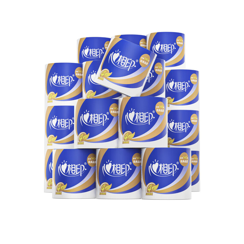 Xinxiangyin roll paper, Xinrou, core 4 layers, 140g*27 rolls, flexible toilet paper, flushable and affordable, full box