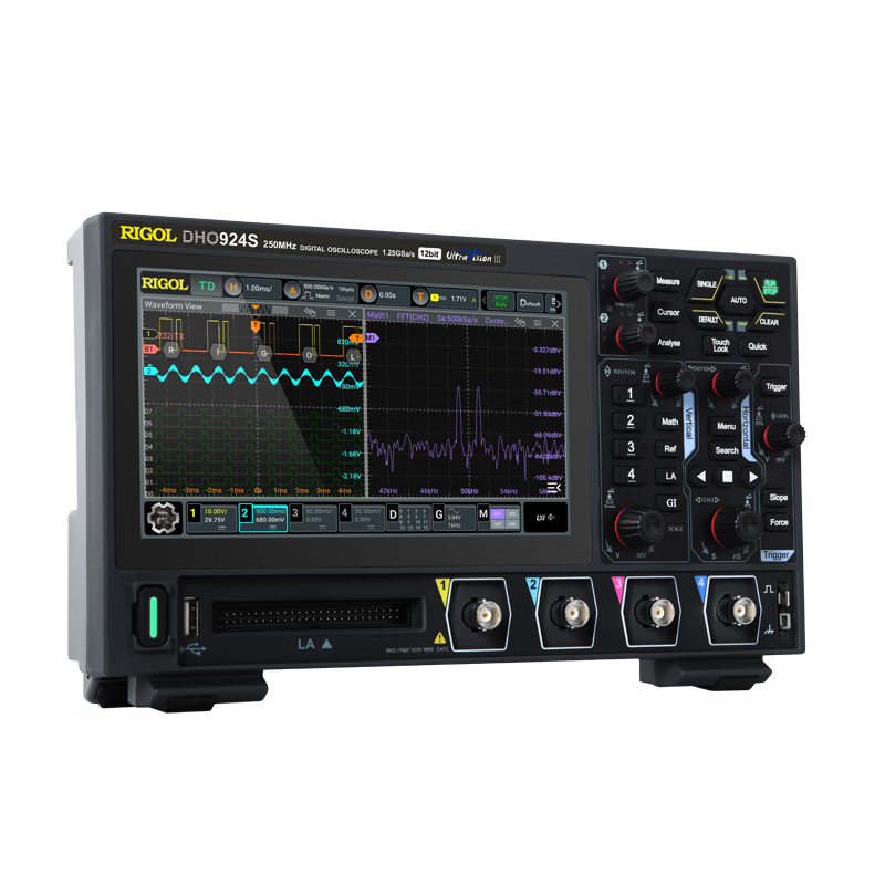 RIGOL Puyuan Precision Digital Oscilloscope DHO900 four-channel 250MHz portable high-resolution 12bit DHO924S (250MHz four-channel)