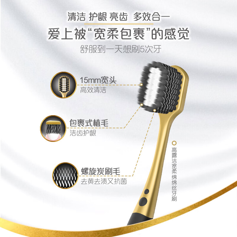 Colgate 48-hole wide-head ultra-fine soft bristle charcoal spiral gum protection stain remover adult toothbrush men *2 new and old packaging shipped randomly