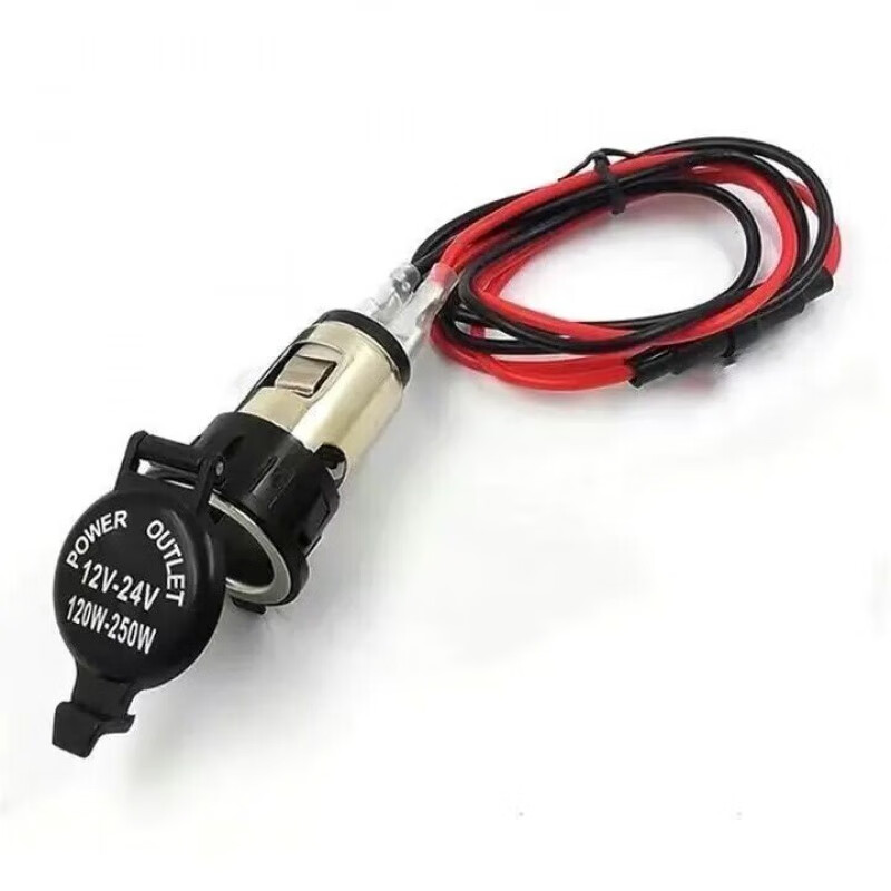 XMSJ12V24V general car cigarette lighter assembly charger power socket bottom female base modified to ignite and draw power, to light cigarettes and draw electricity + 1 meter cable