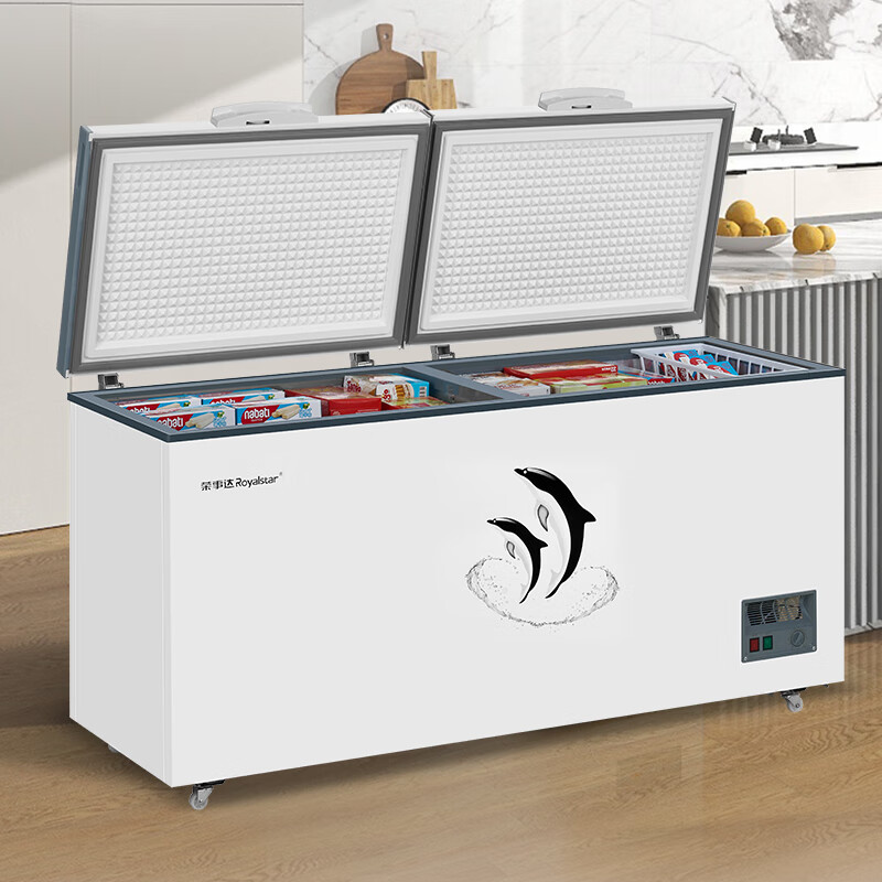 Royalstar 398L Freezer Commercial Large Capacity Horizontal Single Temperature Preservation Refrigerator Large Freezer Commercial Full Freezer Level 1 Energy Efficiency BD/BC-398D