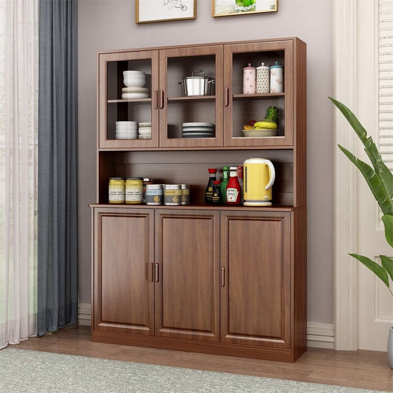 Xi Tangyue New Chinese Style Sideboard Multi-Layer Cabinet Wine Cabinet Integrated Wall Living Room Multifunctional Tea Cabinet Storage Cabinet Furniture Walnut Color Sideboard 182*80*34 Home Delivery Door-to-Door Installation
