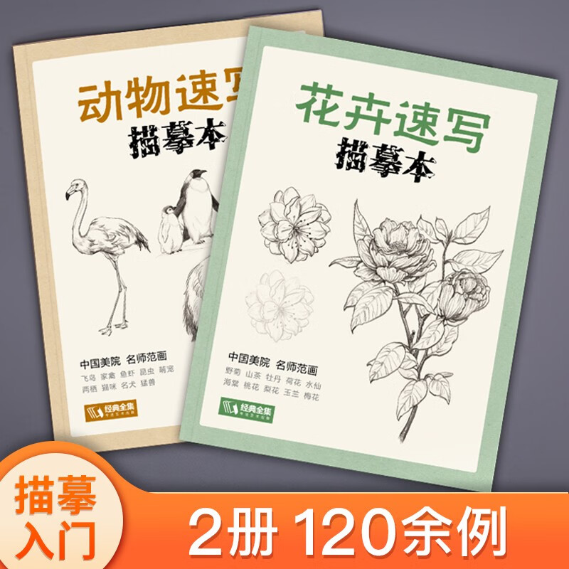 The complete collection of classics <Flower Sketch Copy Book> Zero-Based Painting Beginner Self-Study Tutorial Book Line Drawing Flower Copying Hand Drawing Teaching Material Pencil Drawing Sketch Sketching