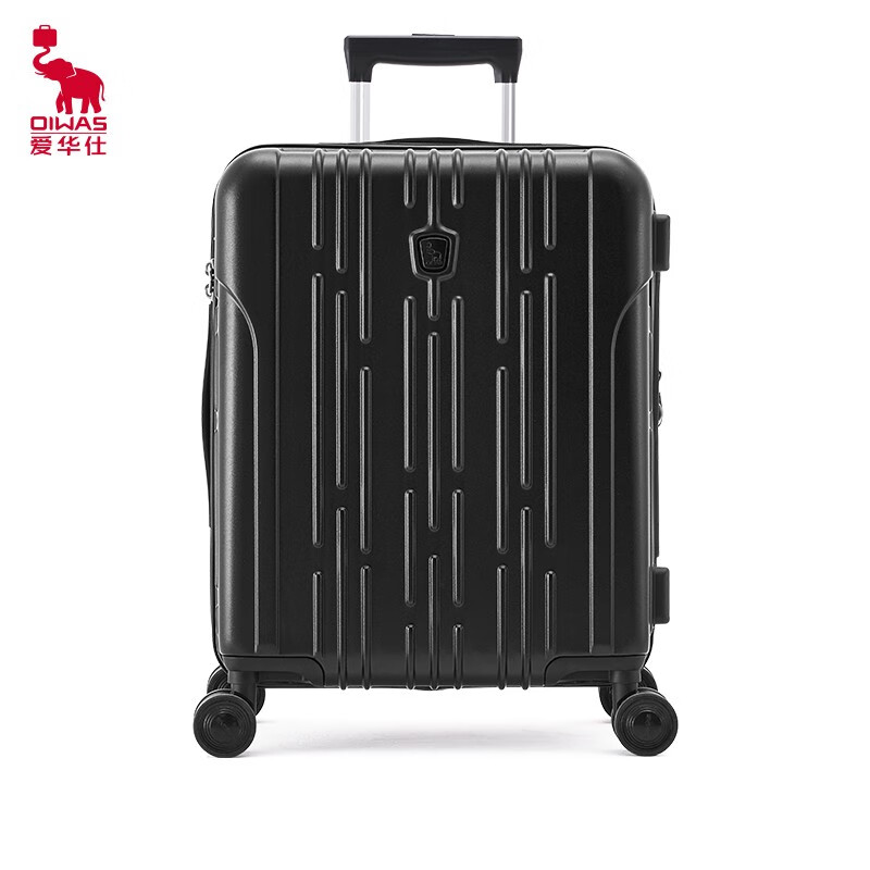 Hervas suitcase 20 inches, can be boarded on the plane, trolley case, large capacity travel luggage, password box, black, thickened case, more resistant to manufacturing, 20 inches, 2-4 days short distance, standard boarding case
