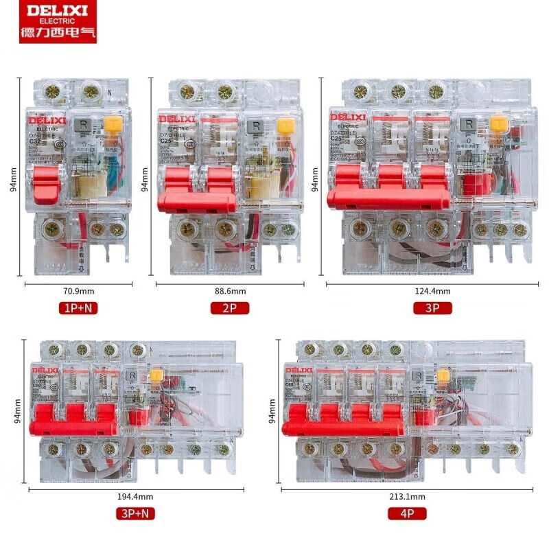 Leakage switch DZ47LE/DZ47TRLE 1P+N/2P/3P/3P+N/4P transparent circuit breaker 2P circuit breaker 32A