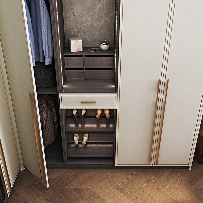 Oubli wardrobe customization, light luxury modern walk-in closet, bedroom wardrobe customization, one cabinet to top wardrobe storage cabinet, customization gold, actual payment can be deducted from the equal amount of payment