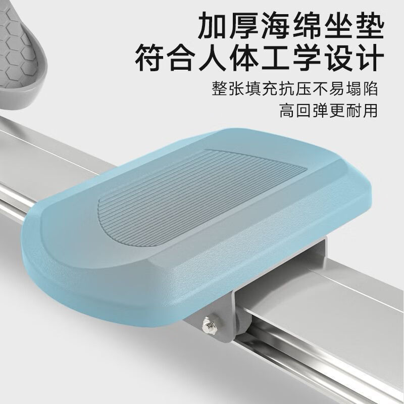 Super fat-burning rowing machine, household intelligent magnetic resistance fitness equipment, comprehensive sports training device, small rowing machine, fat-burning black professional model/load capacity 300 catties/double slide rails, foldable and does not take up space丨Magnetic control丨Slide rails