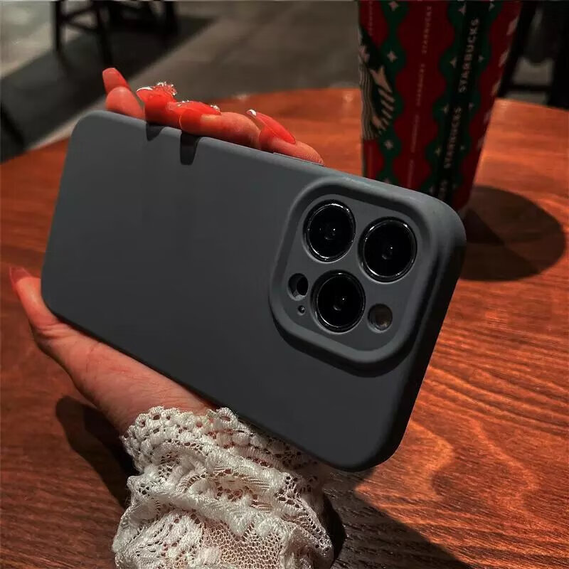 Suitable for liquid silicone Apple 15 mobile phone case iPhone15Promax new 14plus solid color 13Pro simple anti-fall cover antique white skin-feel liquid silicone iPhone 14 Plus