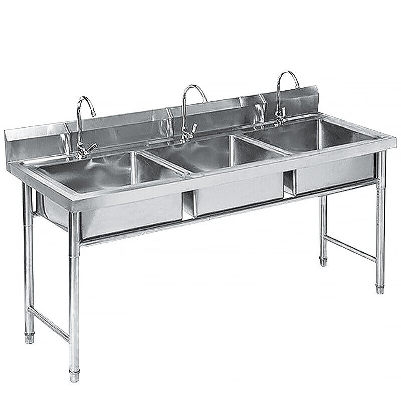 Bingyu stainless steel sink commercial storage tank canteen hotel dishwashing basin single pool 70*70*80cm BYS-272