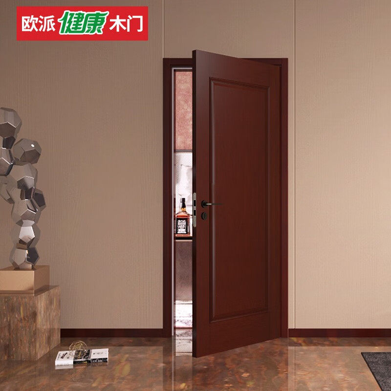 Oppai wooden door red walnut water-based paint original wooden door OPMA-7201Z rose red