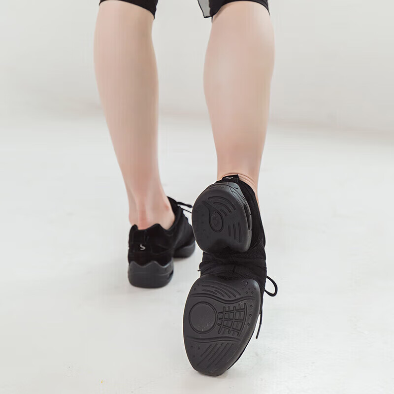 Sansha modern dance shoes mesh sports dance shoes air cushion soft bottom women's square dance shoes P22LS black 38