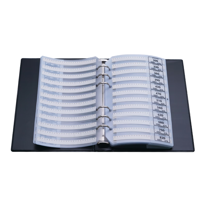 Throwing stones Chip resistor book Capacitor book Multilayer inductor book Electronic component sample book High-precision circuit experimental components 0201 170 kinds of resistance values 1% resistor book 1 box