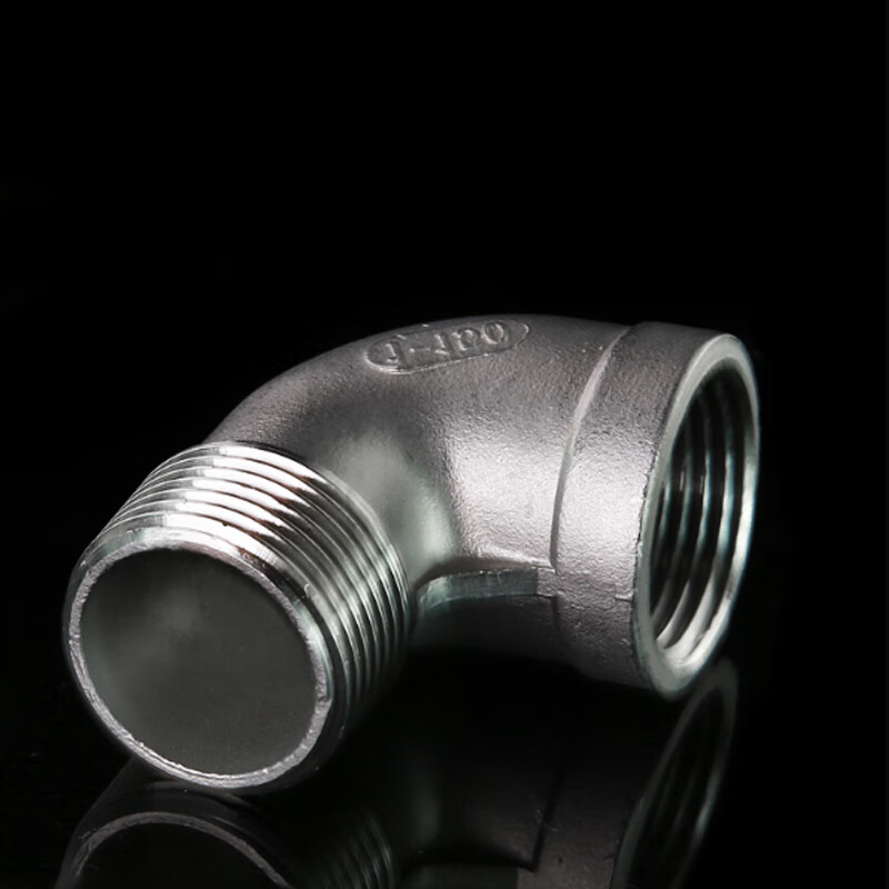 Deqi 304 stainless steel internal and external wire elbow 90 degree internal and external thread pipe fittings water pipe joint elbow accessories Jingcang DN15 (4 points)