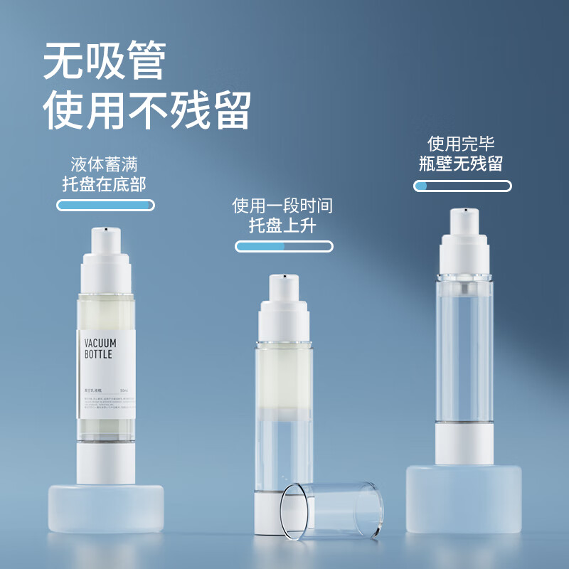 BANANA TRIP Vacuum Dispensing Bottle Press-type Shower Shampoo Lotion Bottle Convenient Travel Dispensing Empty Bottle 50ml (2 pieces)