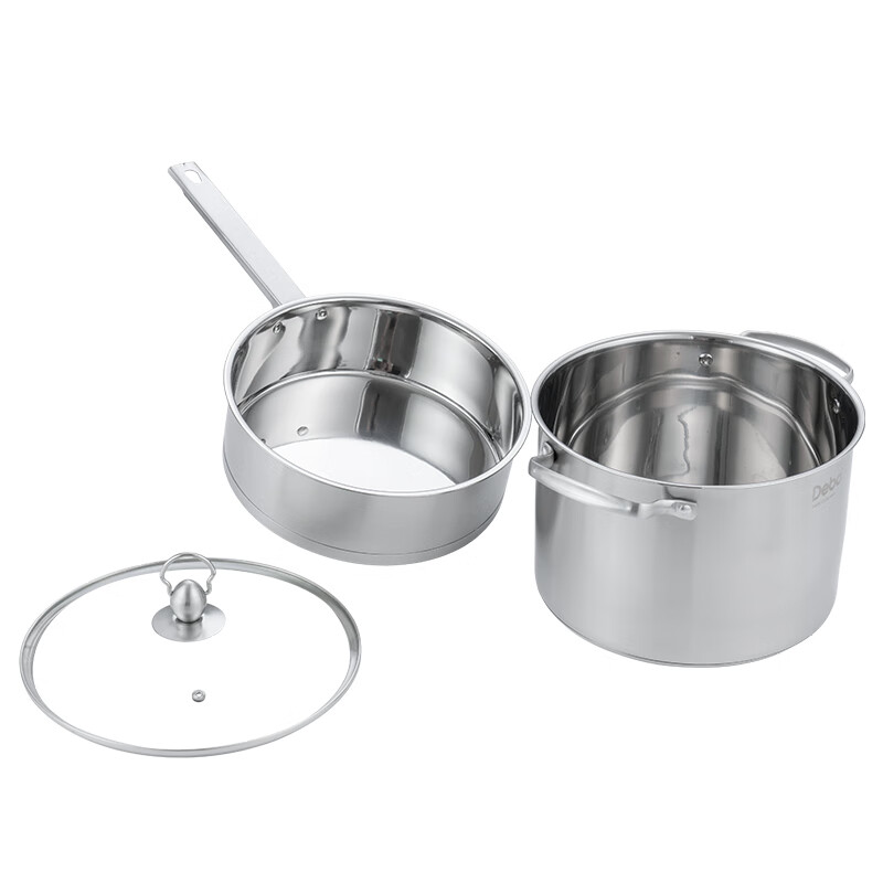 Debo Debo 304 stainless steel soup pot and frying pan set of two pieces