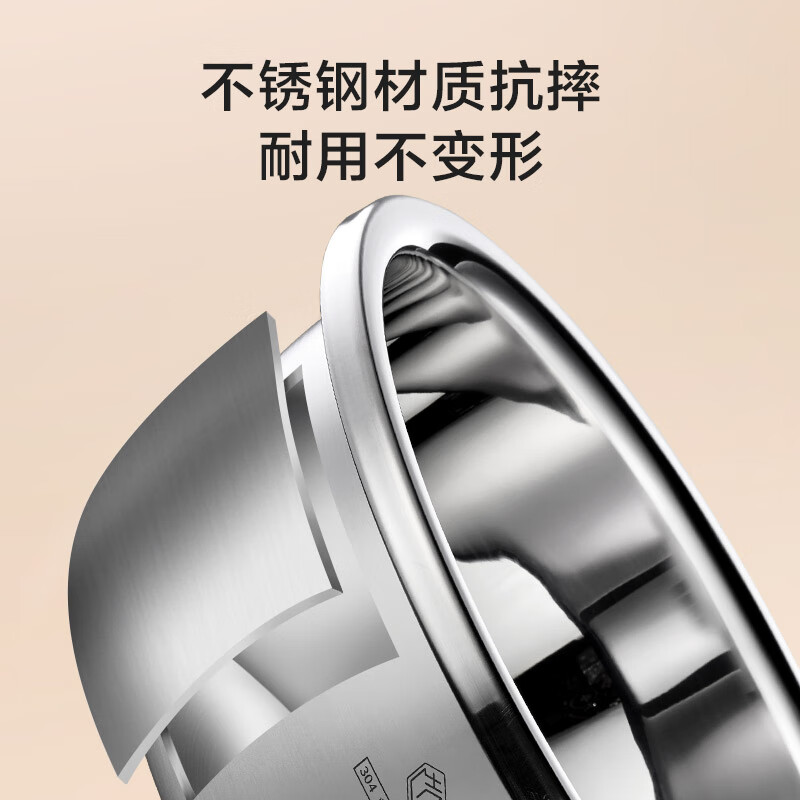 Made in Tokyo, 304 stainless steel basin and sieve five-piece set, vegetable basin, seasoning and basin, marinated meat basin, rice sieve, vegetable washing and draining basket