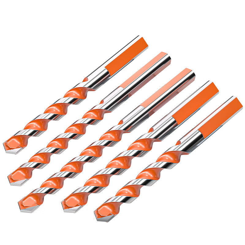 Fengji tile drill bit drilling alloy Overlord drill bit triangular concrete glass cement electric drill universal drilling wall fastener 6mm (pack of 2) + 38 sets of 6mm expansion screws