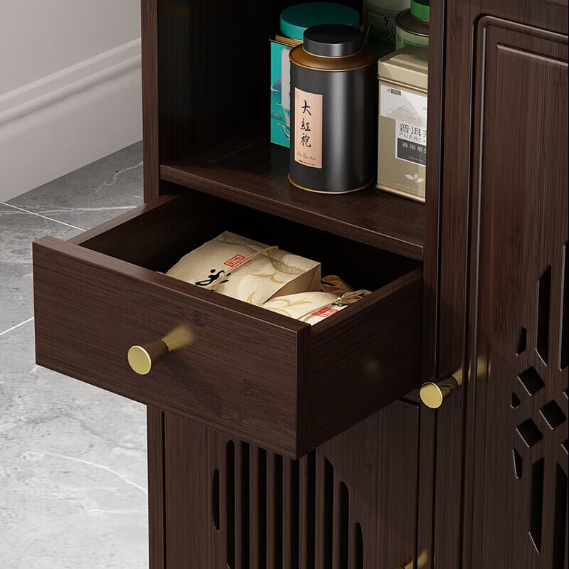 Tao Mengju New Chinese style mobile tea table household small tea table living room tea cart balcony coffee table kettle integrated tea cabinet side table