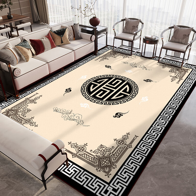 KAYE new Chinese style carpet, living room, Chinese style sofa, coffee table mat, bedroom bedside blanket, study room, tea room, large area customization SJR-Happy World-Red 200x300 cm