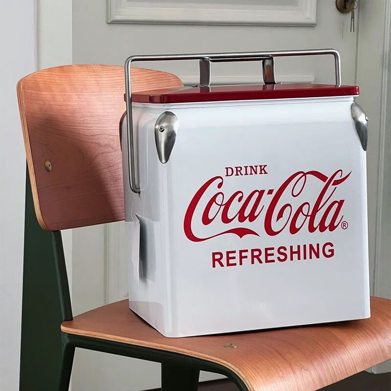 Coca-Cola insulated box cold ice bucket outdoor camping beverage insulated box portable portable car small refrigerator 30 liters large capacity red no need to plug in