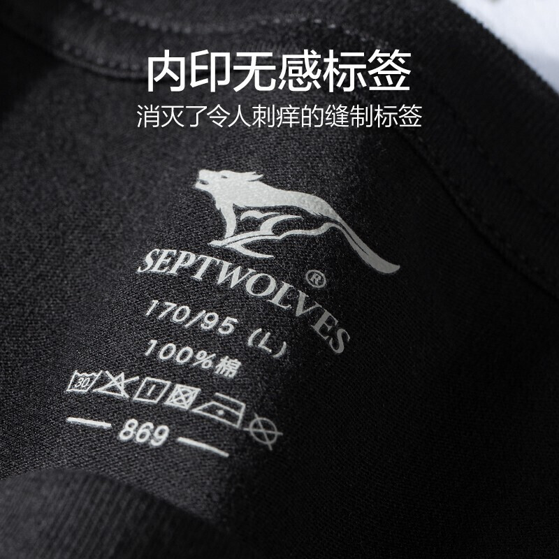 Septwolves men's pure cotton short-sleeved T-shirt vest V-neck underwear summer old man's shirt bottoming Xinjiang cotton sweatshirt men 3 pieces round neck pure cotton T-shirt gray + black + white 2XL recommended 160-170 pounds