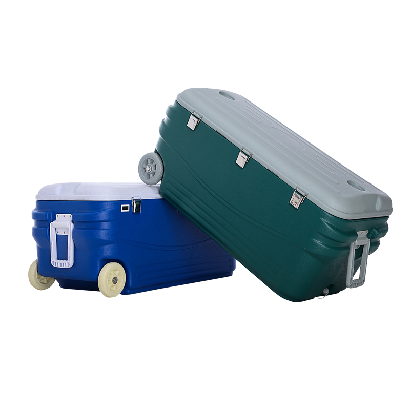 ICERS high-quality 100L wheeled PU insulated box pharmaceutical refrigerator biological reagent transfer box sea fishing box 100L (PU 6-sided foam) + 400ml ice pack * 20 6-sided PU with temperature display (refrigerated 48-72H)