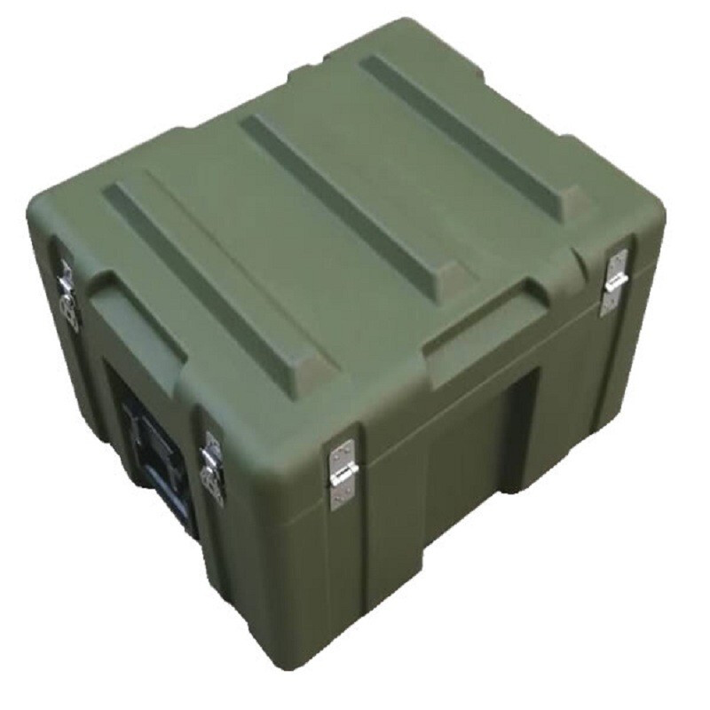 Dingrui new rotomolding box 600*500*400MM plastic tool box large instrument equipment box energy box book storage box military green