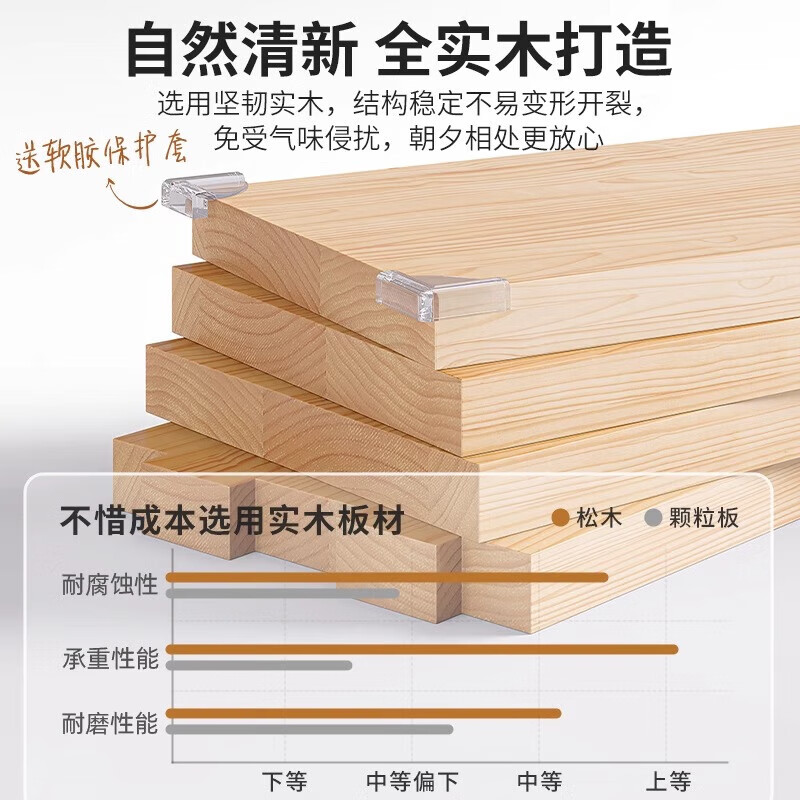 Zhongtao all solid wood bookshelf pure solid wood bookcase storage rack floor-standing integrated wall-mounted simple children's high school student bedroom multi-layer special price impulse all solid wood 80*24*180CM all solid wood