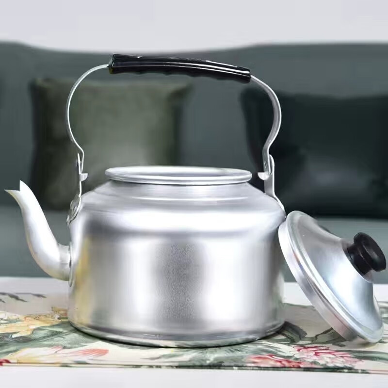 Old-fashioned aluminum kettle, traditional pure aluminum kettle, coal stove, gas stove, large water tea kettle for restaurants, thickened WQQ 1ml 8000ml 28cm aluminum kettle