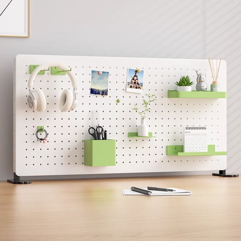 Hundred-character hole board desktop home desk office vertical storage partition table rack accessories punch-free customization 6-speed height-adjustable clip-on bracket pair