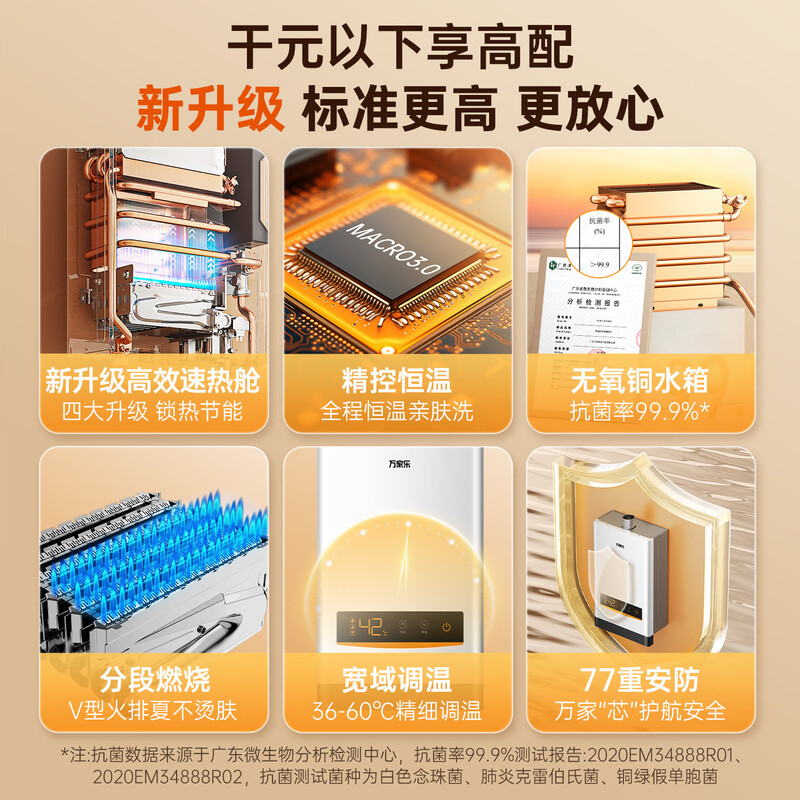 Macro gas water heater Constant Temperature King D13 upgraded high-efficiency fast heating cabin 12 liters of natural gas intelligent water and gas double-adjustable precision control constant temperature multiple safety protection trade-in