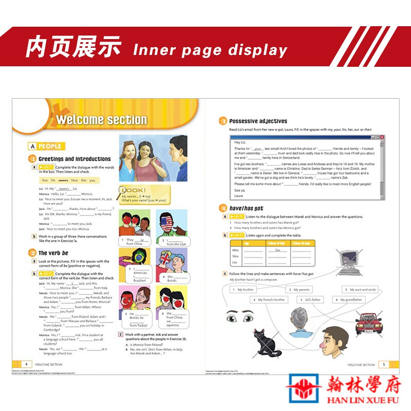 Cambridge New Thinking English Youth Edition English in Mind Youth Reading Edition Entry-Level 12345 Series English Foreign Language Learning English Learning Genuine Level 1 Student Book + Workbook (with CD)
