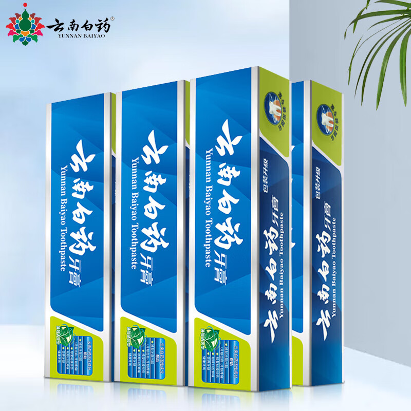 Yunnan Baiyao toothpaste refreshing mint spearmint best-selling list improves gum problems, removes tartar and stains, removes bad breath and freshens breath 460g refreshing mint large set of 2 pieces