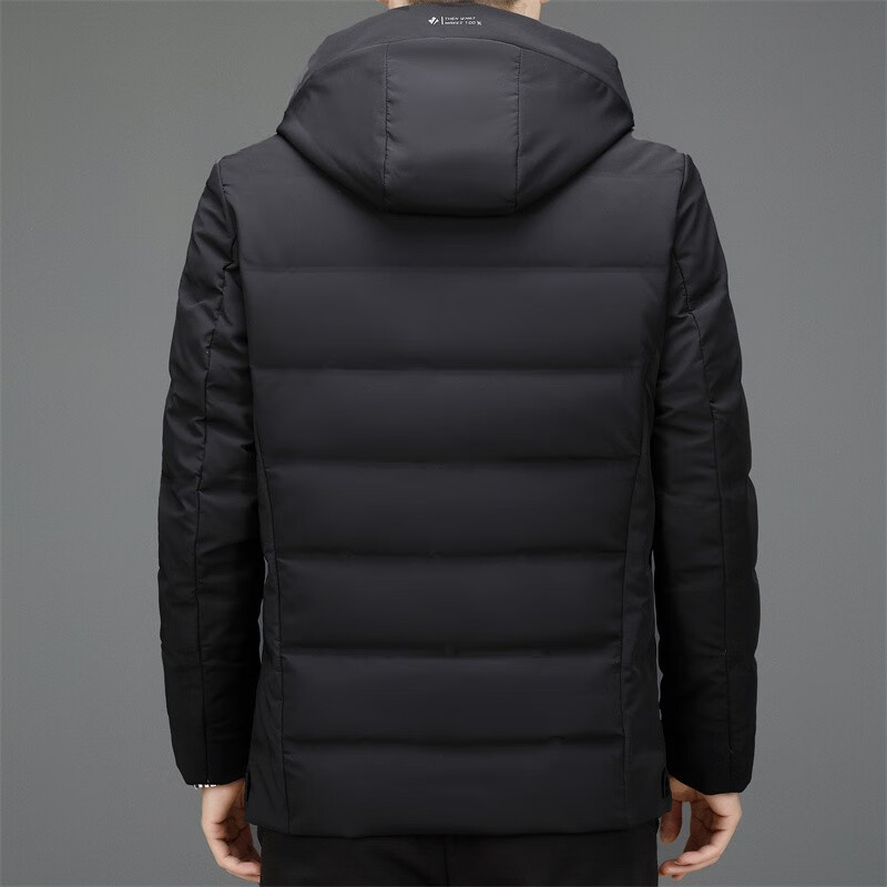 Woodpecker brand down jacket men's thickened warm jacket men's winter 2025 new style young and middle-aged men's winter short clothes black 2XL recommended 135-155 catties
