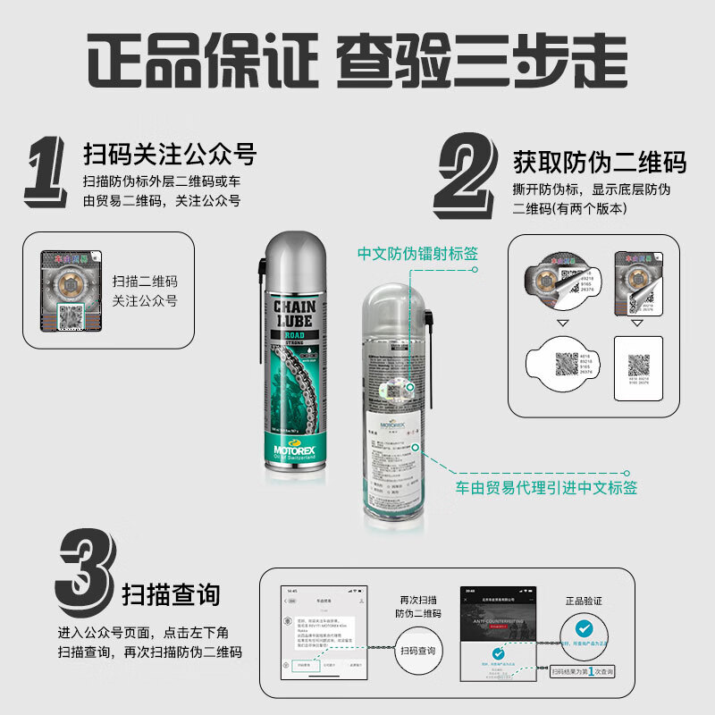 MOTOREX original imported motorcycle maintenance body chain equipment cleaning and maintenance road chain oil 500ML