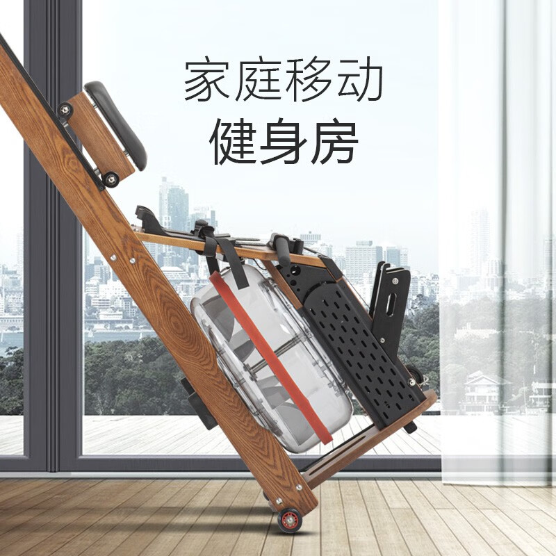 Wakagym self-generating atmosphere light rowing machine household water resistance intelligent APP imported solid wood double-track rowing machine ash self-generating atmosphere light WK-20