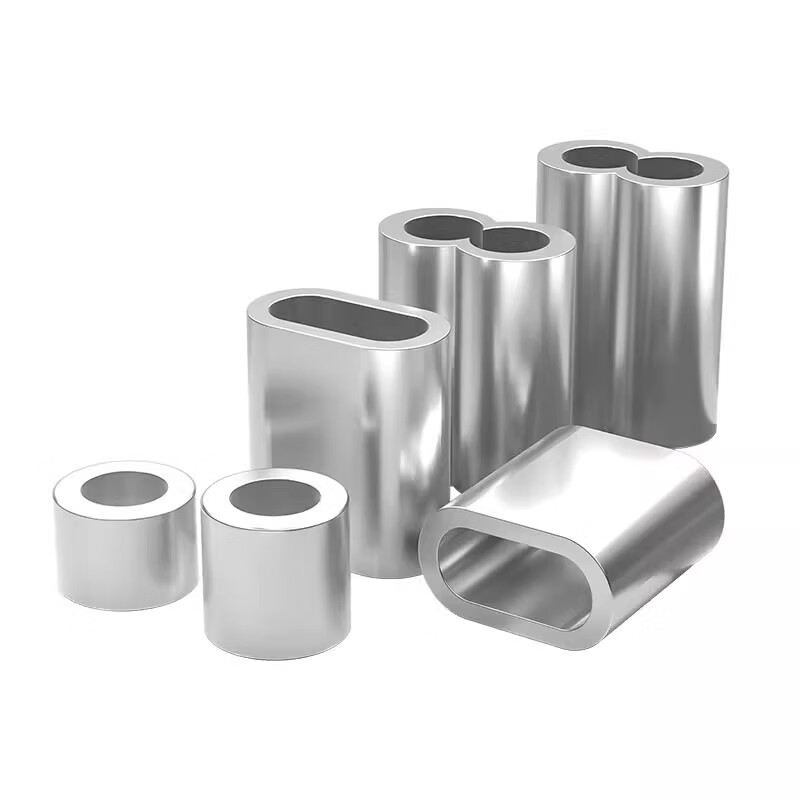 Tianzhuo Hardware wire rope with aluminum sleeve aluminum chuck eight-figure hole clip lock quick chuck chuck round oval single and double hole M0.5 double hole 100 pieces